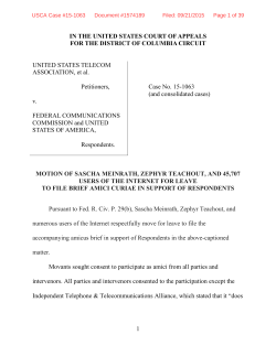 Brief as Filed - Net Neutrality Is On Trial