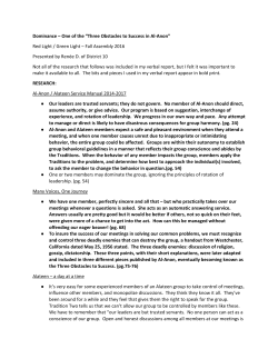 Dominance &ndash; One of the &ldquo;Three Obstacles to Success in AlAnon