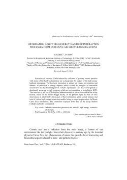 INFORMATION ABOUT HIGH-ENERGY HADRONIC INTERACTION