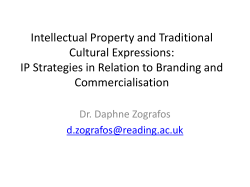 Intellectual Property and Traditional Cultural Expressions: IP