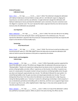 Criminal Procedure Indictment Issues State v. Brice, ___ N.C. App