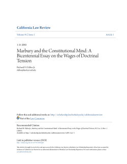 Marbury and the Constitutional Mind: A Bicentennial Essay on the