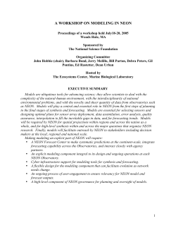 a workshop on modeling in neon - National Ecological Observatory