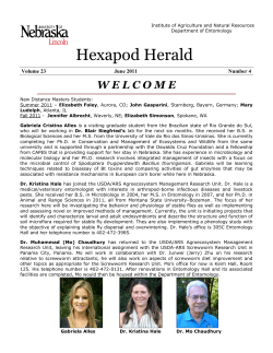 Hexapod Herald - UNL Entomology - University of Nebraska&ndash;Lincoln