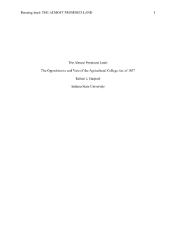 THE ALMOST PROMISED LAND 1 The Almost Promised Land