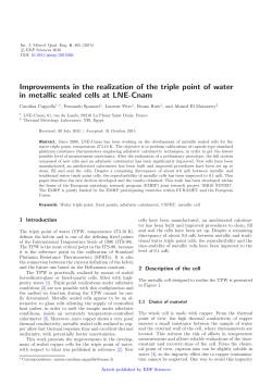 Improvements in the realization of the triple point of water in metallic