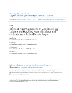 Effects of Water Conditions on Clutch Size, Egg Volume, and