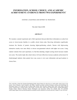 information, school choice, and academic