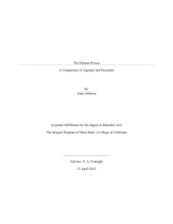 A Comparison of Aquinas and Descartes