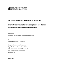 INTERNATIONAL ENVIRONMENTAL DISPUTES
