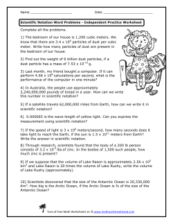 Scientific Notation Word Problems Independent Practice