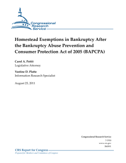 Homestead Exemptions in Bankruptcy After the Bankruptcy Abuse