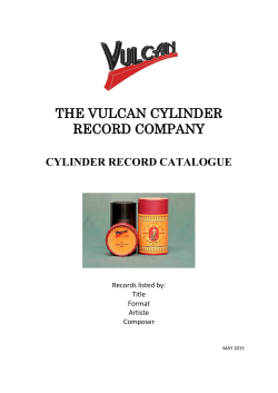 PDF catalogue - Vulcan Records