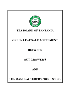 Green Leaf Tea Sale Agreement