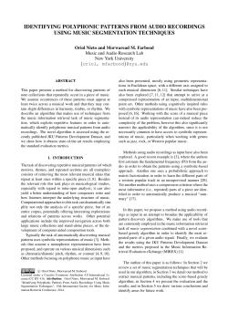 identifying polyphonic patterns from audio