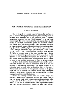 Non-singular reference: some preliminaries