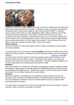 Caste System of Nepal