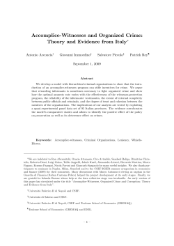 Accomplice#Witnesses and Organized Crime