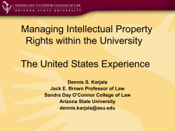 Managing Intellectual Property Rights within the University