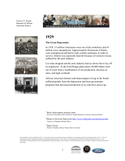 The Great Depression In 1929, 15 million Americans were out of the