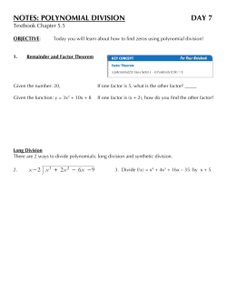 7 Polynomial Division
