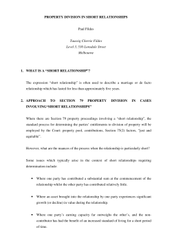 Property Division in Short Relationships