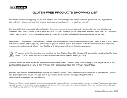 gluten-free products shopping list