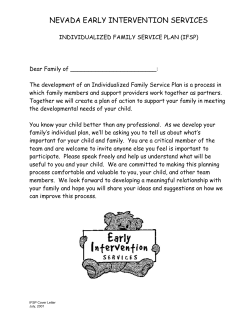 NEVADA EARLY INTERVENTION SERVICES