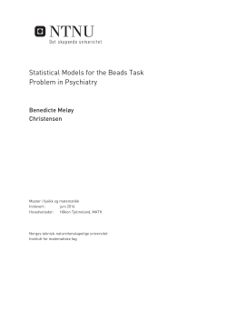 Statistical Models for the Beads Task Problem in