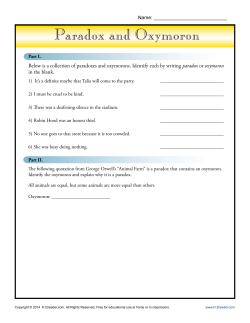 Paradox and Oxymoron | Figurative Language Worksheets