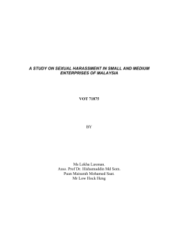 A STUDY ON SEXUAL HARASSMENT IN SMALL AND MEDIUM