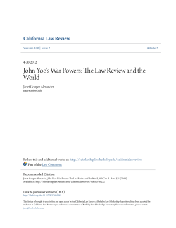 John Yoo`s War Powers - Berkeley Law Scholarship Repository