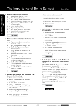 Title The Importance of Being Earnest