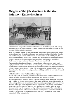 Origins of the job structure in the steel industry