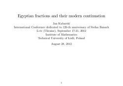 Egyptian fractions and their modern continuation