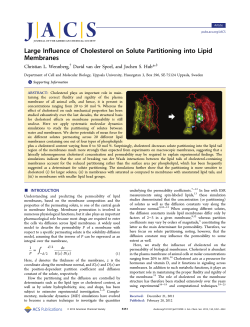 Large Influence of Cholesterol on Solute Partitioning into Lipid