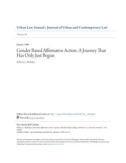 Gender Based Affirmative Action - Washington University Open