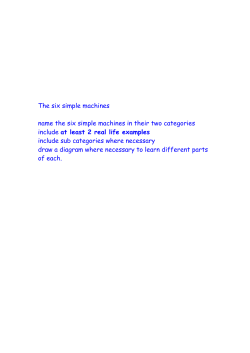 The six simple machines name the six simple machines in their two