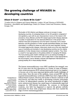 The growing challenge of HIV/AIDS in developing countries