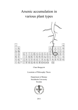 Arsenic accumulation in various plant types