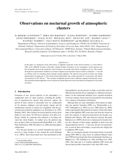 Observations on nocturnal growth of atmospheric clusters