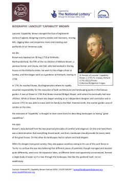 BIOGRAPHY: LANCELOT `CAPABILITY` BROWN