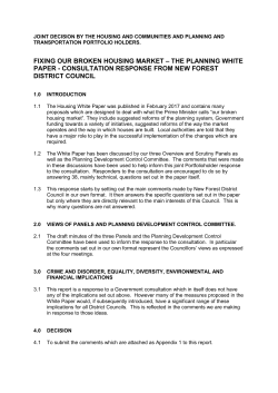fixing our broken housing market &ndash; the planning white paper