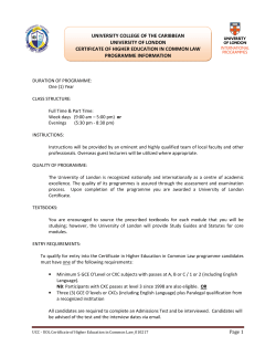 university college of the caribbean university of london certificate of