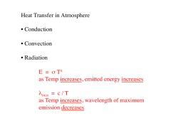 Heat Transfer in Atmosphere &bull; Conduction &bull; Convection &bull; Radiation