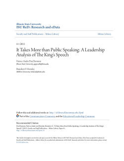 It Takes More than Public Speaking: A Leadership Analysis of The