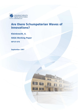 Are there Schumpeterian Waves of Innovations?