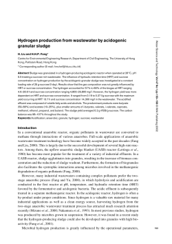 Hydrogen production from wastewater by acidogenic granular