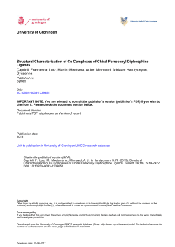 Structural Characterisation of Cu Complexes of Chiral