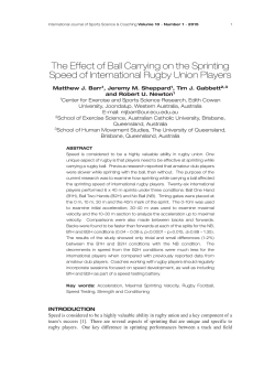 The Effect of Ball Carrying on the Sprinting Speed of
